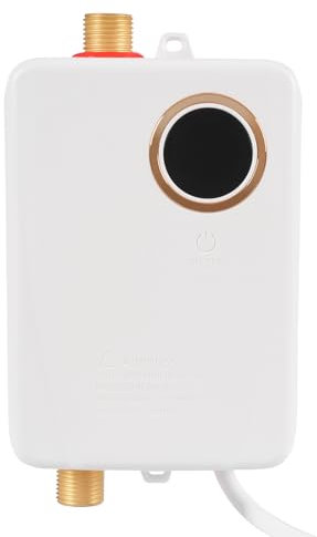 Charocean Mini Elektrische Durchlauferhitzer Küche 230v 3500w Elektrische Warmwasserbereiter mit LED Temperaturanzeige, Tankless Dusche Durchlauferhitzer für Bad, Küche, Waschrot (Weiß)