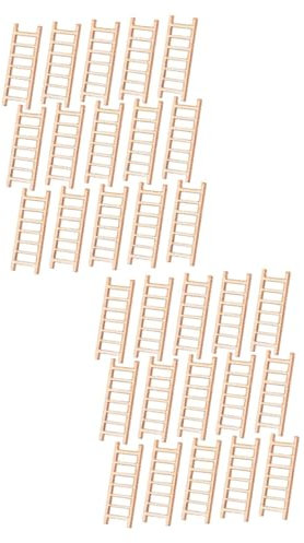 LALADEFIEE 30stücke Teiliges Miniatur Holzleiter Deko Für Mikrolandschaften Puppenhäuser Und Tischdekoration Realistische Stufenornamente Für Kreative Gartenprojekte