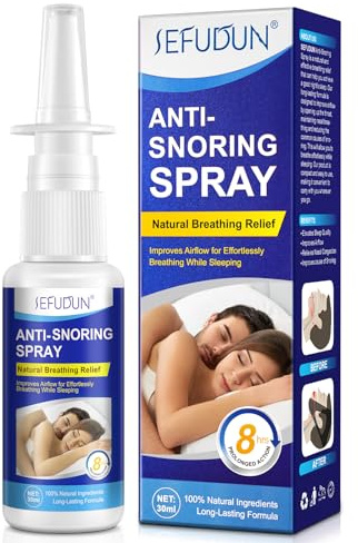 Anti Snoring Spray 30ml, Snoring Spray, Snoring Aids for Men Women, Snoring Relief Improves Airflow for Effortlessly Breathing While Sleeping, 8 hrs Prolonged Action