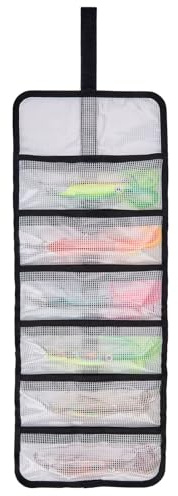 MOPHOEXII Upprullningsfiskedrag set – 61 cm x 23 cm hållbar fiskeväska 6 fickor PVC skyddskåpa saltvatten krok överdrag tyg bete skydd trollande bete fiskedrag låda medium 1 st, 1-pack medium 24 tum x