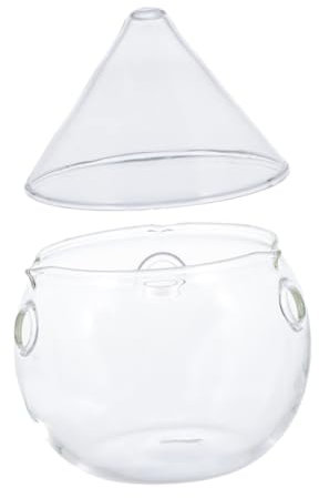 Mikinona Bol De Vidrio Transparente para Ensaladas Tazón De Almacenamiento para Alimentos Frescos Diseño Elegante y