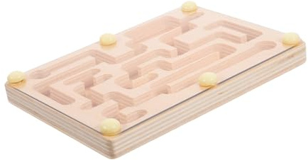 FUNOMOCYA Tablero de Laberinto de Cuentas de Madera para Juguete Educativo de Equilibrio y Concentración de Perlas Móvil Seguro para Entrenamiento Infantil