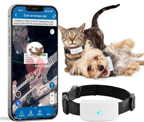 GPS Tracker Hund Katze Tier, wasserdichter Haustier GPS-Tracker ohne ABO, Echtzeit-Tracking & Positionsverlauf, 33g Ortungsgerät für Hunde/Katzen mit kostenloser App, leichtes Pet Tracking Halsband