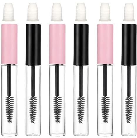 HJZHII 6 stycken tomma mascara flaska 10 ml transparent mascara flaska | Påfyllningsbar ögonfransborste behållarflaska med ögonfransar trollstav plast för eyeliner Lash Serum ögonbryn gel