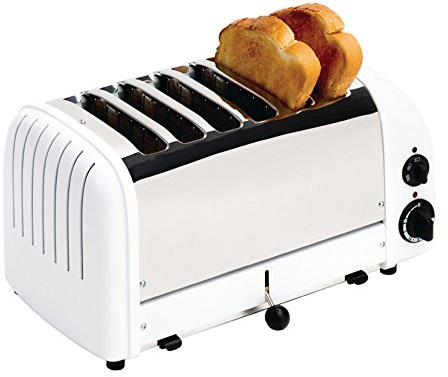 Dualit 6-Slot Bread Toaster with White Finish
