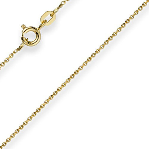 1,1mm Rund-Ankerkette 750 Gold Gelbgold Kette Collier Halskette, 60cm