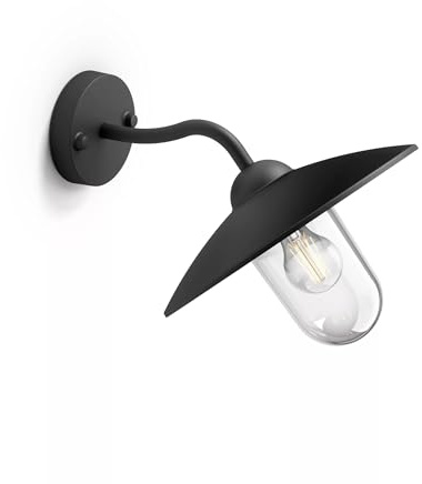 Applique d'extérieur Philips - Hammock - Noir - Verre transparent - IP44