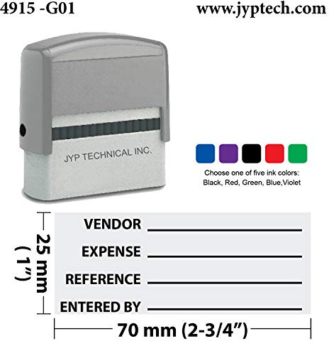 General Ledger Ref Entry Accounting Stamp | Self-Inking Accounting Rubber Stamp 4915-G01 (Red Ink)