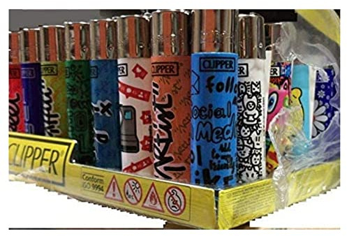 Clipper ITDSTORE - Mecheros de colección grandes mixtos en gráficos, todos los diferentes (48 unidades)