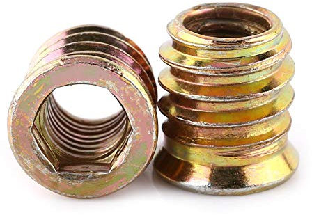 Assortimento di dadi con inserti filettati, acciaio al carbonio zincato con esagono incassato, assortimento di dadi per mobili in legno(M8*15mm)