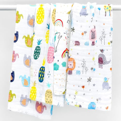 MOM CARE Muslin badhandduk för bebisar bomull supermjuka handdukar för nyfödd baby mycket absorberande badhandduk, barn pojkar och flickor (förpackning med 1) vit storlek 55 x 110 cm