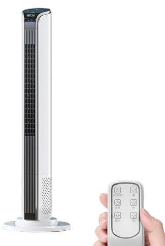 TONSTE Ventiladores de Torre con Mando a Distancia, 3 Modos, Temporizador 12H Ventiladores de Pie Oscilantes 60 con Pantalla LED Ventiladores de Pie Silenciosos de 35.4 para Dormitorio