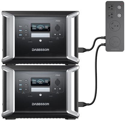 Dabbsson Estacion de Energia Portatil DBS1400Pro x2, Kit Generador Solar de 2764Wh 4600W, Capacidad Ampliable hasta 11364Wh con Batería EV LiFePO4 de Estado Semisólido