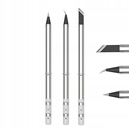 Rosfix T65 Pro Heat Tips Set - 3 Tips T65-K/I/IS | Built-in Heating Element | Quick Replacement | For Soldering Iron T65-BC2 | Soldering Accessory