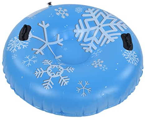 YONGZURA Snow Tubes PVC Uppblåsbara Skidringar Tube Högpresterande kallt med handtag för vuxna Familj Utomhussport Ljusblå 46.5in 450lbs Last