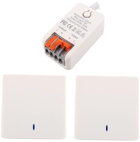 Interrupteur Sans Fil 16A 90V-250V 220V RF 433MHz Panneau mural va et vient | Panneau mural pour éclairage, va-et-vient sans fil avec connecteur électrique, portée radio pour maison