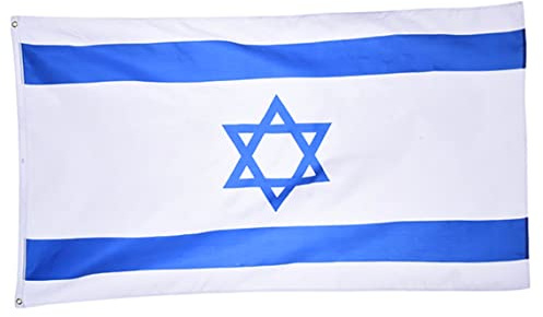 StaZamor Bandiera Israele 5x3FT/150x90cm Bandiera Nazionale in Poliestere per Esposizione Interna ed Esterna, Decorazione murale patriottica, Paese Internazionale per Eventi e Decorazioni per la casa