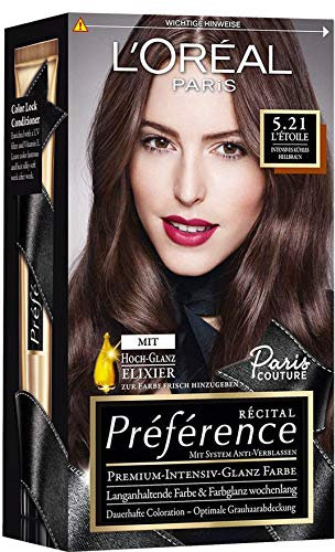 3x Loreal Recital Preference 5.21 Letoile Intensives Kühles Hellbraun 180ml