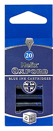 Oxford 219820 Helix Ink Cartridges - Blue (Pack of 20)