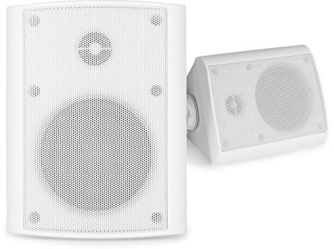 Power Dynamics BGO50 Waterproof Wall Speakers Pair 5.25 – Outdoor Garden & Marine Audio, IP56 Weatherproof, Aluminium Grille, White (120W Max, 8 Ohms)