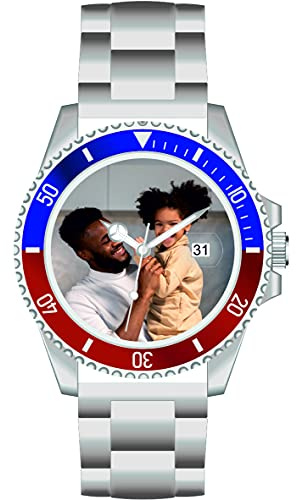 memories Uhr mit Bild Fotouhr Ø40mm Edelstahl Armband 3BAR Datumsanzeige Made in Germany