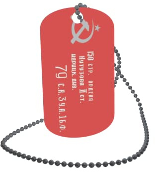U24 Dog Tag Erkennungsmarke ID Tag an Kette Flagge UDSSR Sieger Alu 30 x 50 mm