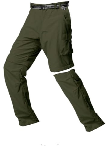 Men's Hiking Pants Trousers Convertible Pants Zip Off Pants Outdoor Ultra Light Quick Dry Breathable Sweat Wicking Green