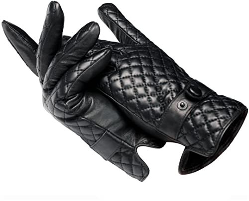 Guanti in pelle da uomo invernale,Guanti da moto maschili,Guanti invernali da uomo in pelle,Guanti in vera pelle da uomo neri 10