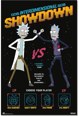 Grupo Erik Rick And Morty Interdimensional Showdown Poster - 36 x 24 inches / 91.5 x 61 cm - Shipped Rolled Up - Cool Posters - Art Poster - Posters & Prints - Wall Posters