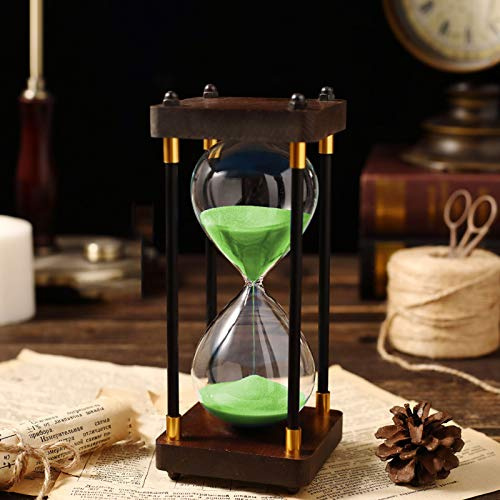 Clessidra, Clessidra Grande, Clessidra, 7 Colori, Clessidra, Clessidra, Orologio a Sabbia, 15/30/45/60 Minuti, Clessidra in Legno, Clessidra Decorativa for la Decorazione della Scrivania (15 Minuti) (