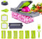 Vegetable Chopper Slicer Dicer 14-in-1 Fruits Cutter Mandoline Slicer Food Chopper/Cutter with 8 Stainless Steel Blades, Adjustable & Dicer with Storage Container Grey