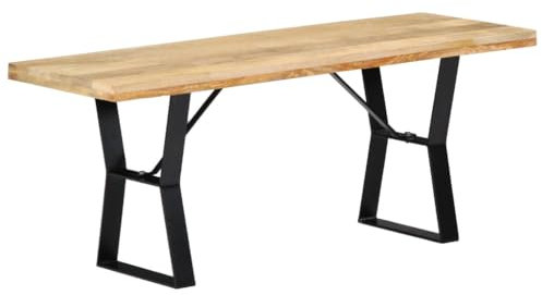 WKIEQACO Bänke, Küchen- & Essbänke, Bank 110 cm, massives Mangoholz