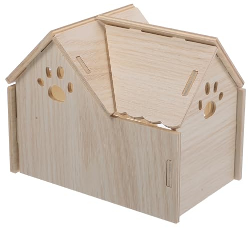 Milisten Maison Bois pour Hamster Cachette Résistante à Usure Abri Sombre pour Petit Animal De Compagnie pour Cage Jeu