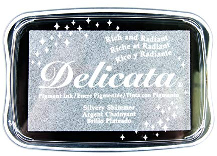 Rayher 29187606 Tampone Delicata Metallic, argento, 9,9x6,8x1,9cm, mis. L
