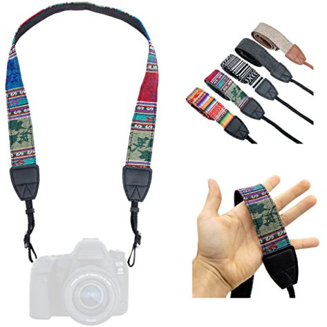 Lens-Aid – Sangle Appareil Photo – Courroie de Cou et d'épaule, Bandoulière Design Moderne, Tissu en Toile, Idéal pour Les appareils Photo Canon, Nikon, Sony, Fujifilm, Olympus, Leica (Foncée)