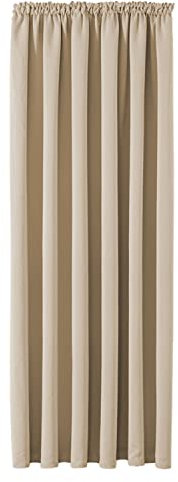 Aspire Homeware Door Curtain Pencil Pleat Blackout Cream Curtains for Living Room Super Soft Thermal Insulated Single Panel 66 x 84 inch Drop Bedroom Curtains with Tie Back