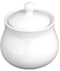 Holst Porzellan SF 001 Porzellan Zuckerdose 300 ml Sinfonie Weiß 9,5 x 9,5 x 10,5 cm 1 Stück