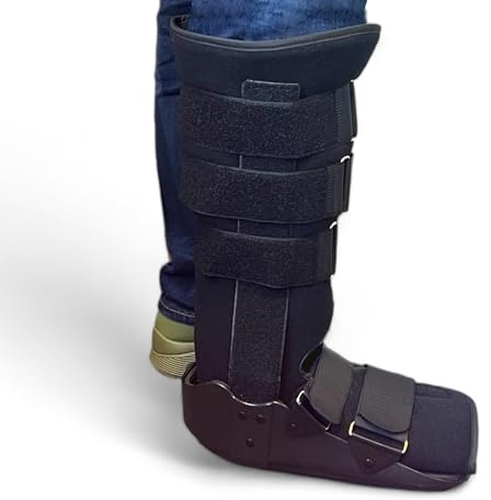 BODYTONIX Walker Fracture Boot - Long Knee Length Ankle Support Boot Brace for Sprained Ankle, Post-Op Recovery and Fractures | Right or Left Foot (Medium 6-8)