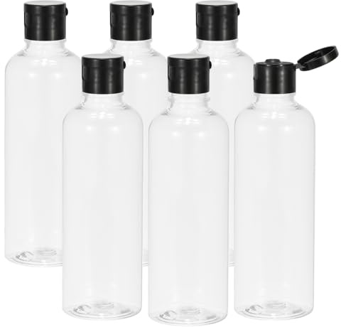 PATIKIL Travel Bottles with Flip Cap, 6 Pcs 3.4 Oz(100ml) Leak Proof Refillable Empty Dispenser Container Squeeze Bottle for Shampoo Toiletries Lotion Cream, Clear