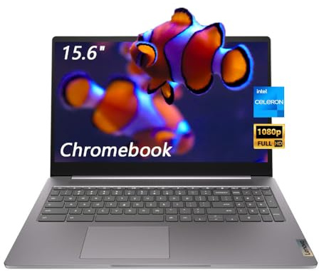 Lenovo IdeaPad 3i Chromebook, laptop FHD de 15.6 pulgadas, Intel Celeron N4500, gráficos Intel UHD, 4 GB de RAM, 64 GB eMMC, Bluetooth, HDMI, Chrome OS, gris ártico, con accesorios 5ave