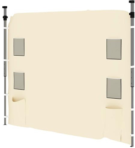 Outsunny Panel lateral de cenador, panel de pared lateral con 4 bolsas de malla y 2 bolsillos de almacenamiento para cenadores desplegables de patas rectas de 3 x 3 m, 1 paquete solo para pared