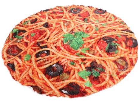 Alipis Realistische Pizza-Decke Aus Weichem Fleece Für Erwachsene Und Junge Mädchen Tragbare Runde Überwurfdecke Für Picknicks Camping Und Freizeitgestaltung