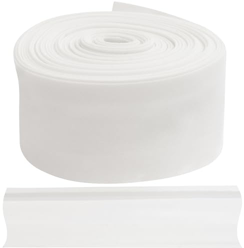 AERZETIX - Gefaltetes Schrägband 4,5 m x 30 mm - 97% Baumwolle und 3% Lycra - weiße Farbe - für manuelle und dekorative Projekte, Textilbordüre, Säumen, Veredelungen, Nähen, Kurzwaren