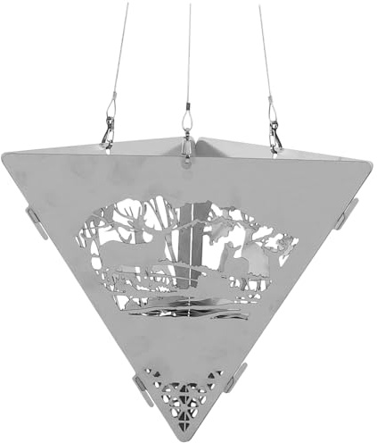 Gogogmee Triangle Bonfire Stove Acier Inoxydable pour Camping BBQ Support Suspendu Résistant et Facile à Monter Accessoire Portable pour Feux de Camp Plein Air