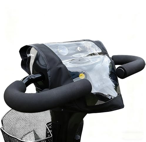 Mobility Scooter Control Panel Cover, Universal Tiller Cover Mobility Scooter Rain Cover Waterproof Console Cover Protective Clear Panel Cover for Elderly Mobility Scooter Electric Wheelchair