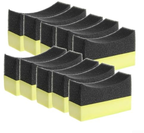 Lot de 10 éponges applicateurs de pansement pour pneus de voiture avec mousse incurvée pour l'entretien