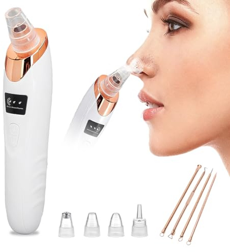 Rimozione punti neri, detergente per pori, smacchiatore viso con funzione di aspirazione, 5 livelli di aspirazione, 3 modalità, rimuove punti neri, acne e brufoli attraverso aspirazione sottovuoto