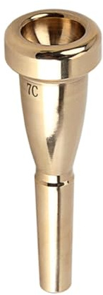 BESPORTBLE Embouchure Trompette Dorée en Laiton Plaqué, Taille Standard, Accessoire Instrument de Musique Compatible Débutants et Professionnels, Embout Trompette pour Jeu Précis