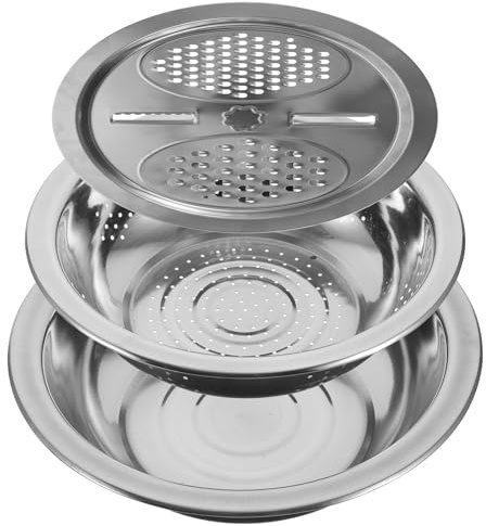 UPKOCH Affettatrice Multifunzione in Acciaio Inossidabile Portatile per Verdure Funzione di Scolapasta per Uso Domestico e Famiglia Stili multipli