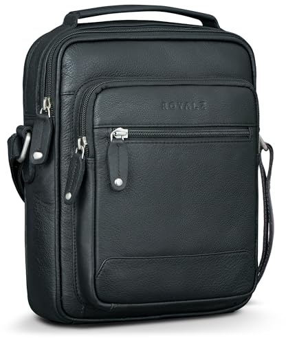 ROYALZ Toulouse Borsello Uomo Pelle Piccolo, Borsa Tracolla Uomo Pelle con Manico, Borsello Vintage Uomo per Quotidiano Viaggio Tempo Libero